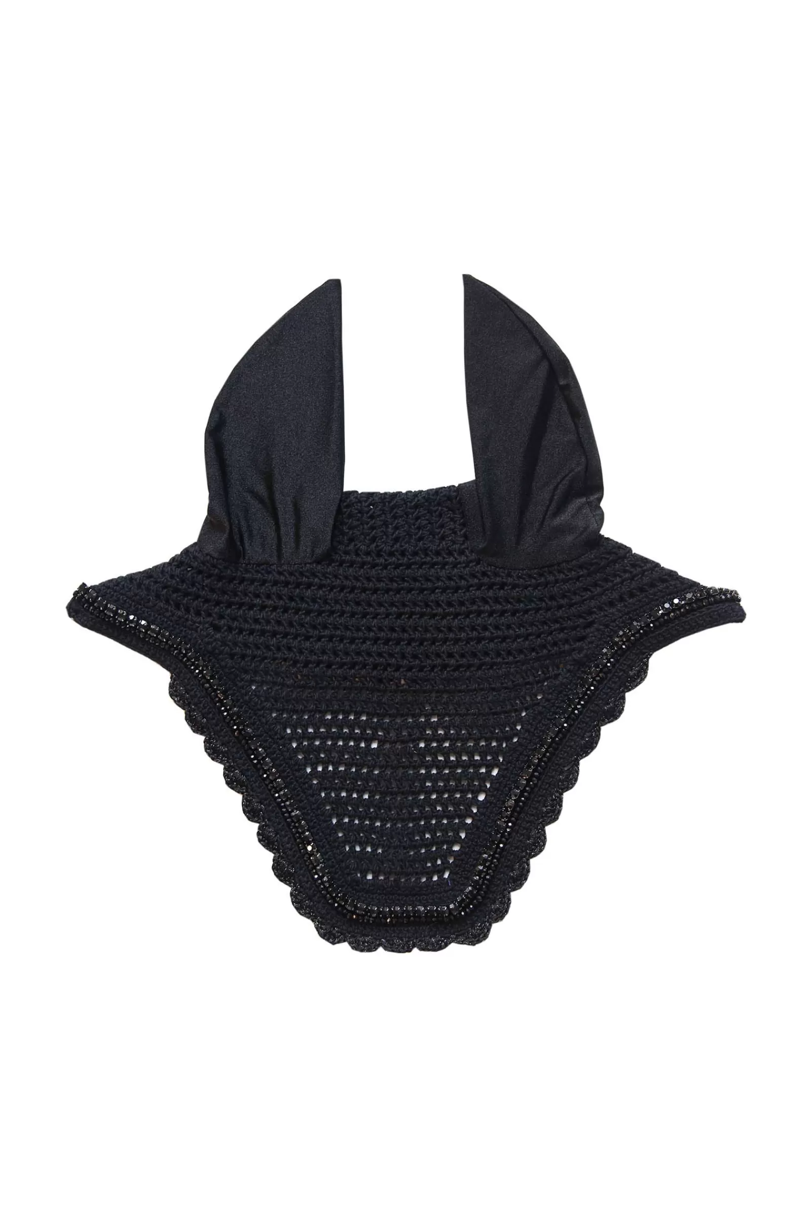 kentucky Horsewear Wellington Aaneton Korvahuppu Timanteilla Ja Helmilla Black Fashion